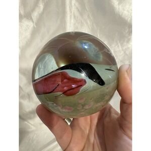 Vtg Glass Eye Studio Paperweight MSH 1988 Signed Abstract Design Mt St Helens
